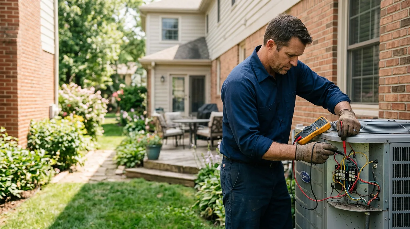 HVAC technician working near New London, IA